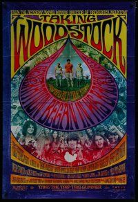 7f758 TAKING WOODSTOCK advance DS 1sh '09 Ang Lee, cool psychedelic design & art!