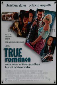 7f787 TRUE ROMANCE DS 1sh '93 Christian Slater, Arquette, written by Quentin Tarantino!