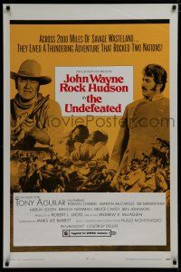 7f795 UNDEFEATED style B 1sh '69 John Wayne & Rock Hudson rode where no one else dared!