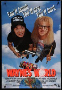 7f812 WAYNE'S WORLD int'l DS 1sh '91 Mike Myers & Dana Carvey from Saturday Night Live sketch!