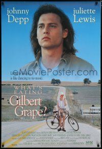 7f819 WHAT'S EATING GILBERT GRAPE int'l 1sh '93 huge close up of Johnny Depp, Juliette Lewis