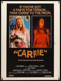 7g284 CARRIE 30x40 '76 Stephen King, Sissy Spacek before and after her bloodbath at the prom!