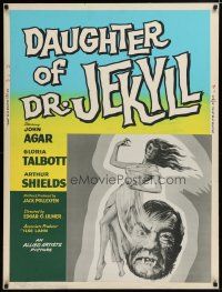 7g297 DAUGHTER OF DR JEKYLL 30x40 '57 Edgar Ulmer, blood-hungry fiend hidden in a woman's body!