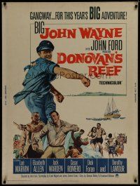 7g310 DONOVAN'S REEF 30x40 '63 John Ford, great art of punching sailor John Wayne & Lee Marvin!