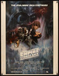 7g319 EMPIRE STRIKES BACK 30x40 '80 Lucas, classic Gone With The Wind style art by Roger Kastel!