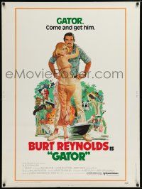 7g340 GATOR 30x40 '76 art of Burt Reynolds & Lauren Hutton by McGinnis, White Lightning sequel!