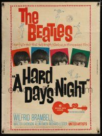 7g351 HARD DAY'S NIGHT 30x40 '64 The Beatles in their first film, rock & roll classic!