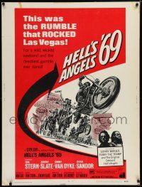 7g355 HELL'S ANGELS '69 30x40 '69 art of biker gang in the rumble that rocked Las Vegas!