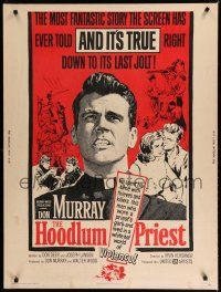 7g360 HOODLUM PRIEST 30x40 '61 religious Don Murray saves thieves & killers, and it's true!