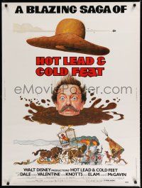 7g361 HOT LEAD & COLD FEET 30x40 '78 Disney, Robert Butler directed, wacky artwork of Don Knotts!