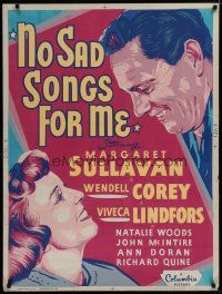 7g418 NO SAD SONGS FOR ME 30x40 '50 Margaret Sullavan only has ten months to live!