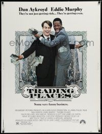 7g501 TRADING PLACES 30x40 '83 Dan Aykroyd & Eddie Murphy are getting rich & getting even!