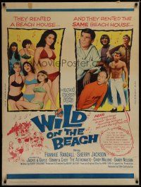 7g517 WILD ON THE BEACH 30x40 '65 Frankie Randall, Sherry Jackson, Sonny & Cher, teen rock & roll!
