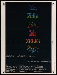 7g520 ZELIG 30x40 '83 Mia Farrow, John Buckwalter, wacky Woody Allen directed mockumentary!