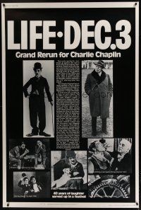 7g122 CHARLIE CHAPLIN FESTIVAL 40x60 R72 comedy shorts, many images of comedian!