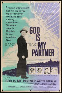 7g139 GOD IS MY PARTNER 40x60 '57 religious Walter Brennan, a story of love!