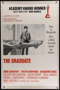 7g141 GRADUATE awards style A 40x60 '68 classic image of Dustin Hoffman & Anne Bancroft's sexy leg!