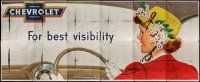 7g003 CHEVROLET FOR BEST VISIBILITY billboard '49 for best visibility, cool automotive art!