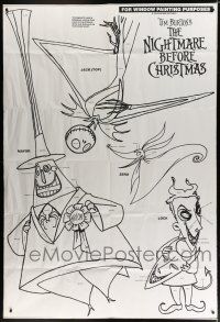 7g044 NIGHTMARE BEFORE CHRISTMAS set of 2 window paint stencils '93 Tim Burton, Halloween horror!