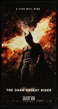 7g069 DARK KNIGHT RISES DS special 26x50 '12 Christian Bale as Batman, a fire will rise!
