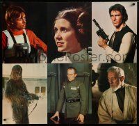 7g079 STAR WARS special 34x38 '77 portraits of Hamill, Fisher, Ford, Guiness, Cushing & Chewbacca!