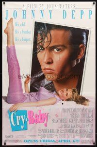 7g226 CRY-BABY half subway '90 directed by John Waters, Johnny Depp is a doll, Amy Locane!