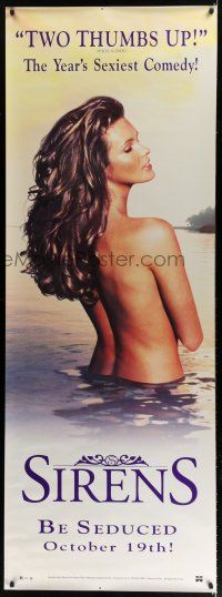 7g067 SIRENS video poster '94 super sexy seductive Elle Macpherson naked in lake!