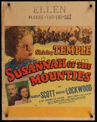 7g024 SUSANNAH OF THE MOUNTIES jumbo WC '39 Randolph Scott, Lockwood, Shirley Temple!