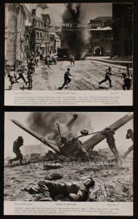 7h897 BATTLE OF THE BULGE 2 8x10 stills '66 WWII battle fighting war images in streets, w/ plane!!