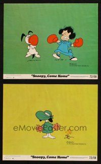 7h289 SNOOPY COME HOME 2 8x10 mini LCs '72 Peanuts, great Schulz artwork of Snoopy!