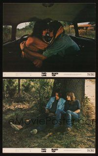 7h294 TWO-LANE BLACKTOP 2 8x10 mini LCs '71 great images of James Taylor and Laurie Bird!