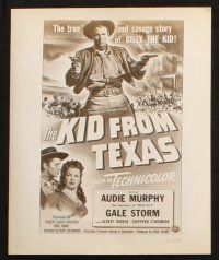 7h792 KID FROM TEXAS 4 8x10 stills '51 Audie Murphy, Gale Storm, cool cowboy images!