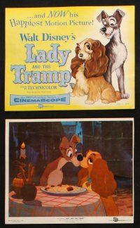 7h080 LADY & THE TRAMP 9 color 8x10 stills '55 Disney classic dog cartoon, includes spaghetti scene