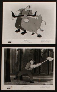 7h694 PAUL BUNYAN 6 8x10 stills '58 Disney, wonderful images of giant lumberjack and ox!
