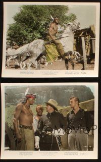 7h267 TAZA SON OF COCHISE 4 color 8x10 stills '54 Rock Hudson in the title role, Barbara Rush!