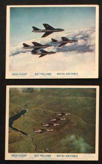 7h095 HIGH FLIGHT 8 color English FOH LCs '57 Ray Milland, military fighter pilots fly secret jets!