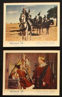 7h122 RICHARD III 8 color English FOH LCs '55 Laurence Olivier - director and in the title role!