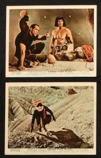 7h133 ROBINSON CRUSOE ON MARS 8 color English FOH LCs '64 Paul Mantee & man Friday Victor Lundin!