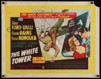 7j838 WHITE TOWER English 1/2sh '50 Glenn Ford, Alida Valli, Claude Rains, art of falling climber!