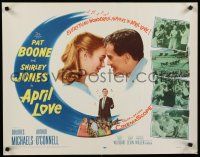 7j454 APRIL LOVE 1/2sh '57 romantic art of Pat Boone & sexy Shirley Jones!
