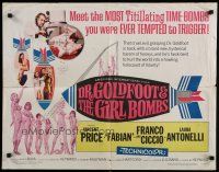 7j523 DR. GOLDFOOT & THE GIRL BOMBS 1/2sh '66 Mario Bava, Vincent Price & sexy half-dressed babes!