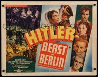 7j574 HITLER - BEAST OF BERLIN 1/2sh '39 Sam Newfield directed, first Alan Ladd!