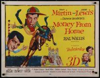 7j646 MONEY FROM HOME style B 1/2sh '54 3-D Dean Martin & horse jockey Jerry Lewis!