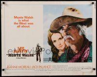 7j650 MONTE WALSH 1/2sh '70 super close up of cowboy Lee Marvin & pretty Jeanne Moreau!