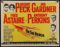 7j665 ON THE BEACH style A 1/2sh '59 Gregory Peck, Ava Gardner, Fred Astaire & Anthony Perkins!