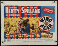 7j715 RING OF FEAR 1/2sh '54 Clyde Beatty and his gigantic 3-ring circus + Mickey Spillane!