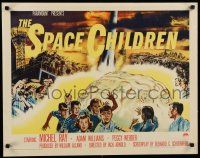 7j760 SPACE CHILDREN 1/2sh '58 Jack Arnold, great sci-fi art of kids, rocket & giant alien brain!
