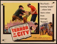 7j790 TERROR IN THE CITY 1/2sh '65 Lee Grant, Richard Bray, kids learn crime from teen-age bosses!