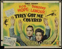 7j798 THEY GOT ME COVERED style B 1/2sh '43 Bob Hope, Dorothy Lamour, their best, no kidding!