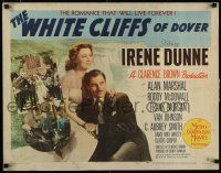 7j836 WHITE CLIFFS OF DOVER style B 1/2sh '44 Irene Dunne & Alan Marshal in greatest love story!